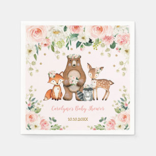 Birthday Girl Woodland Baby Shower Forest Animals Pappersservett