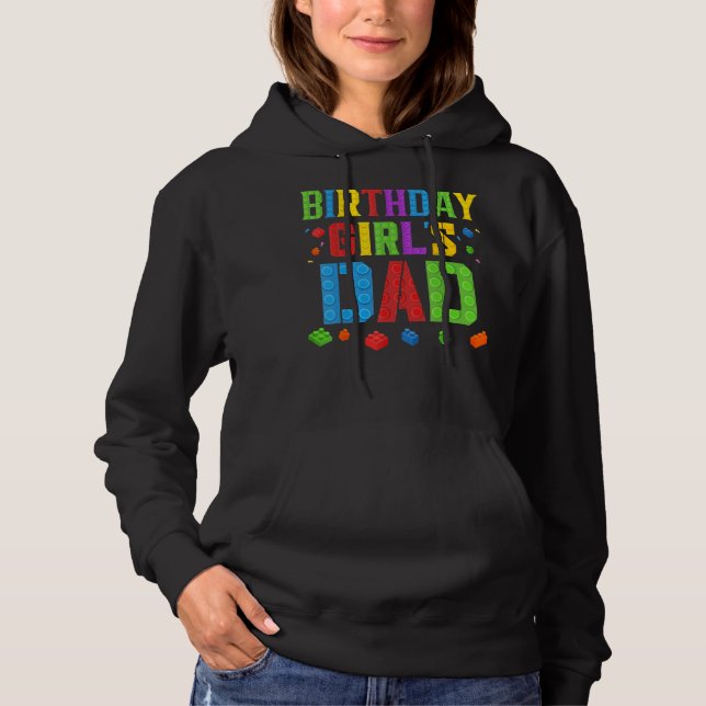 Birthday Girl's Pappa Blocks Master Builder Brick  T Shirt (Framsida)