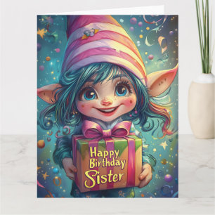 Birthday Gnome - Grattis på födelsedagen Sister Kort