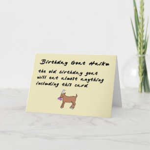 Birthday Goat Haiku - en lustig grattis på födelse Kort