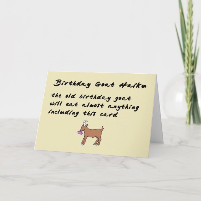 Birthday Goat Haiku - en lustig grattis på födelse Kort (Framsida)