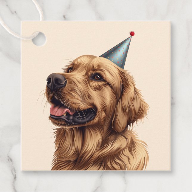 Birthday Golden Retriever Hund Gåvor Etiketter (Framsida)