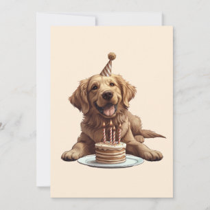 Birthday Golden Retriever Hund Inbjudningar