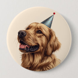 Birthday Golden Retriever Hund Knapp