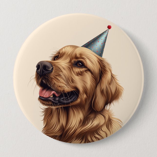 Birthday Golden Retriever Hund Knapp (Framsida)