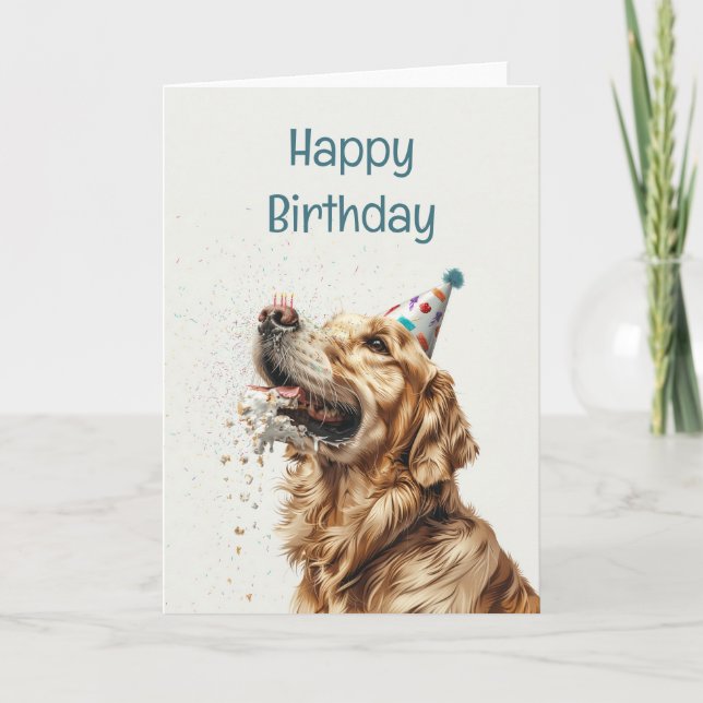 Birthday Golden Retriever Hund Kort (Framsida)