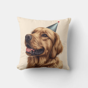 Birthday Golden Retriever Hund Kudde
