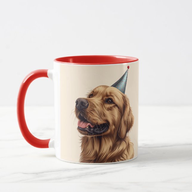 Birthday Golden Retriever Hund Mugg (Vänster)