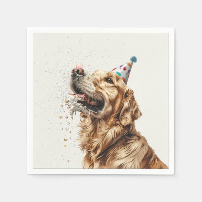 Birthday Golden Retriever Hund Pappersservett (Framsidan)