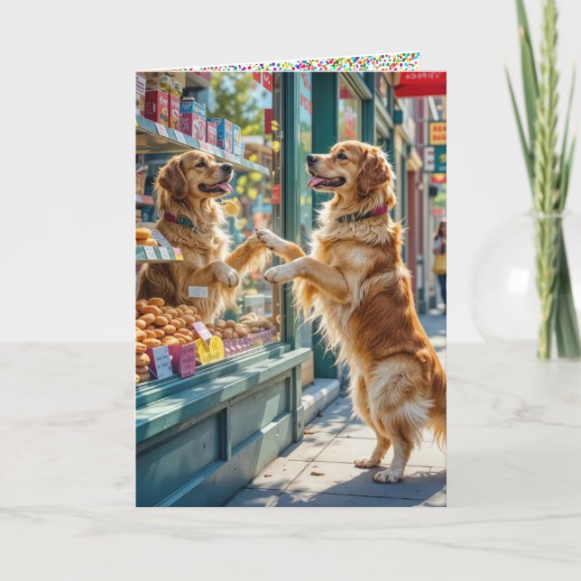 Birthday Golden Retriever Kort (Framsida)