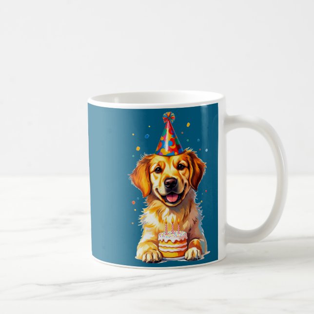 Birthday Golden Retriever, Party Dog  Kaffemugg (Höger)