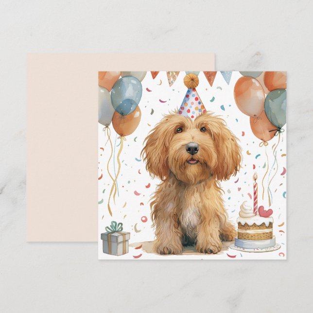 Birthday Goldendoodle Hund (Fram/baksida)