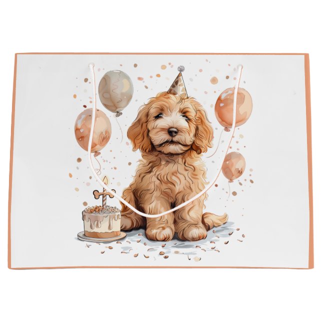Birthday Goldendoodle Hund Birthday Cake (Framsidan)