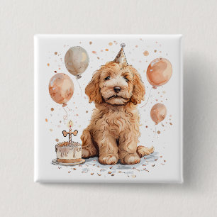 Birthday Goldendoodle Hund Birthday Cake Knapp