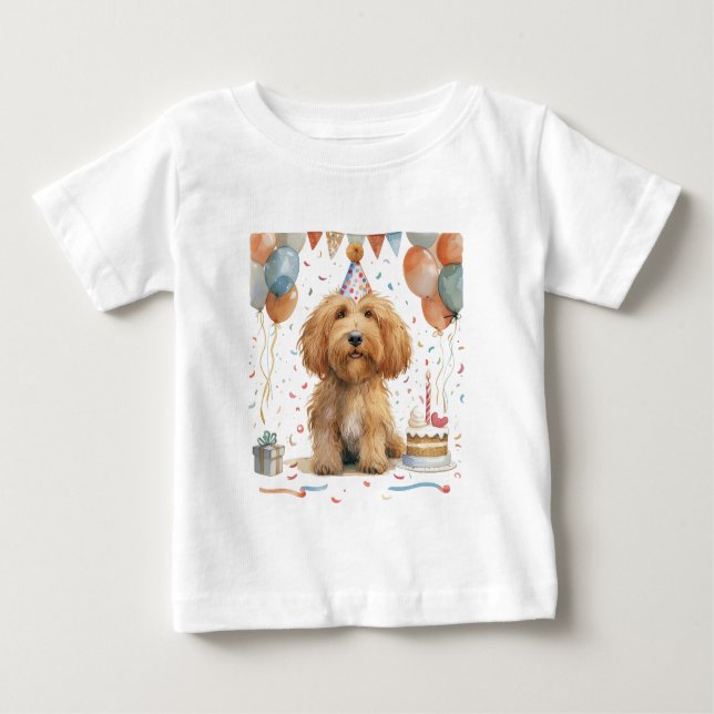 Birthday Goldendoodle Hund T Shirt (Framsida)