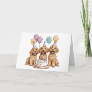 Birthday Goldendoodle Hundar Birthday Cake Kort