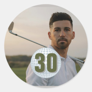 Birthday Golf Party Roligt Runt Klistermärke