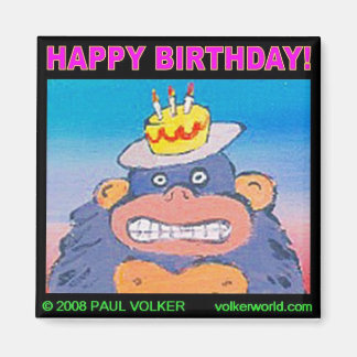 BIRTHDAY GORILLA $3,00 MAGNET