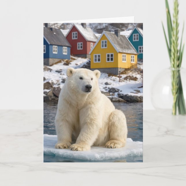 Birthday Greenland Polar Bear On an Ice Floe Kort (Framsida)
