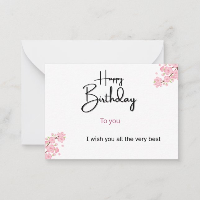 Birthday Greeting Card | Custom Text | Unique Pers Anteckningskort (Framsida)