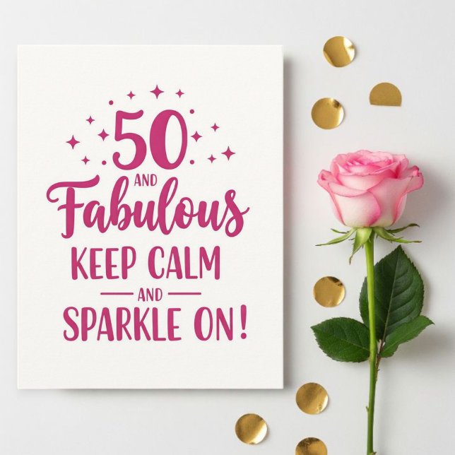 Birthday Greeting Card for Her - 50th Birthday  (Skapare uppladdad)