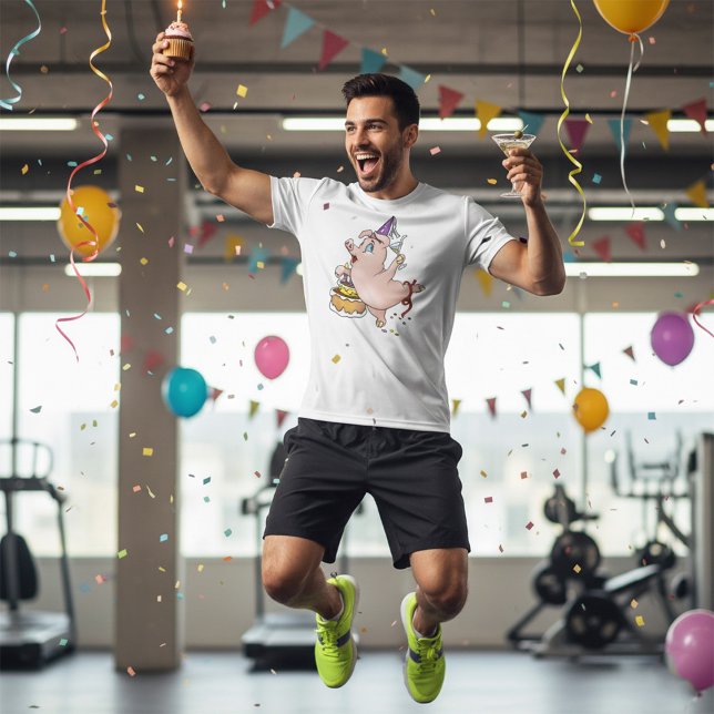 Birthday Gris Partying Manar Active T Shirt (Skapare uppladdad)