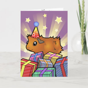 Birthday Guinea Gris (ruffy) Kort