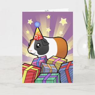 Birthday Guinea Gris (slätt hår) Kort