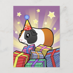 Birthday Guinea Gris (slätt hår) Vykort