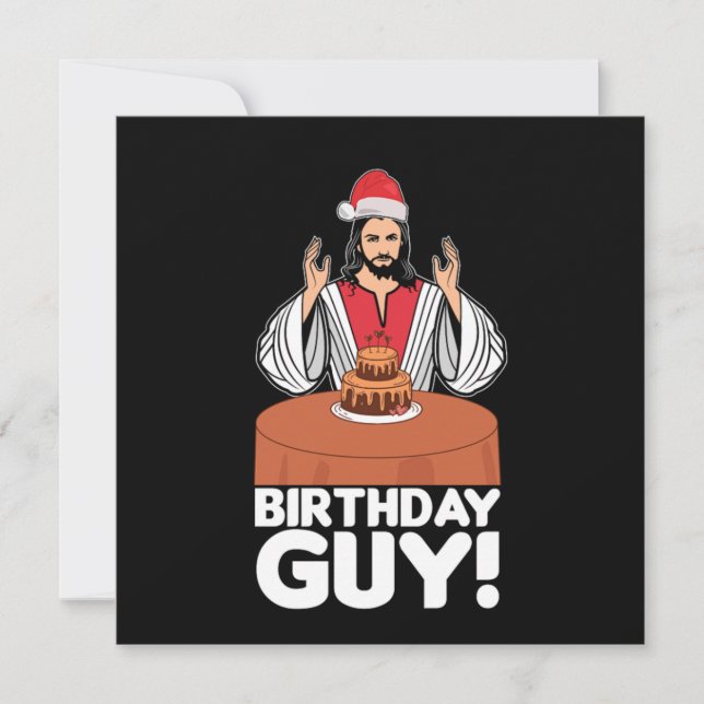 Birthday Guy Jesus Christus jul Julafton God Gif Inbjudningar (Framsida)