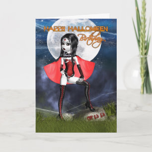 Birthday Halloween Card - Oh La Gothic Vampire Kort