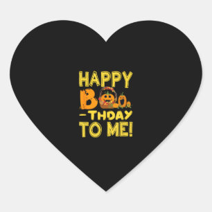 Birthday Halloween Lycklig Boo thday till Me Pumpk Hjärtformat Klistermärke