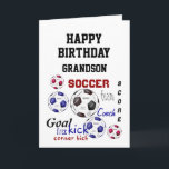 Birthday Hälsning Grandson Soccer Fläkt Roligt Kort<br><div class="desc">Sports Ord gör ett roligt-kort för den underbara Morson-fotbollens fläkt-födelsedag</div>