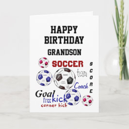 Birthday Hälsning Grandson Soccer Fläkt Roligt Kort