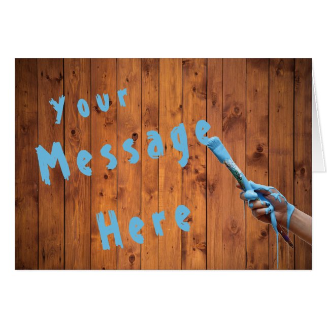 Birthday Hand Painting Monogram Hälsningskort (Framsidan Horizontal)