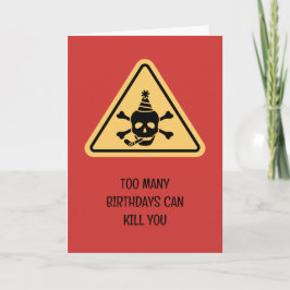 Birthday hazard caution sign punny birthday card kort