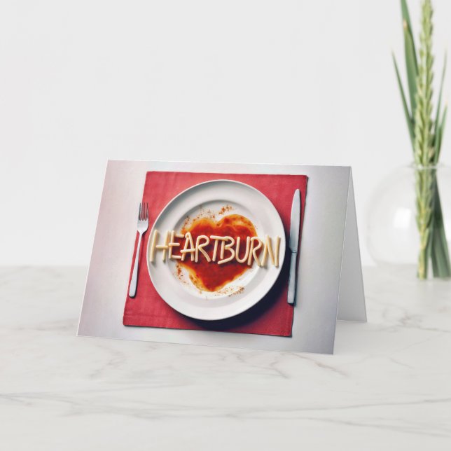 Birthday Heartburn Spaghetti Dinner Kort (Framsida)