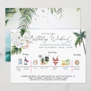 Birthday Helg Itinerary Handflatan Beach Inbjudningar