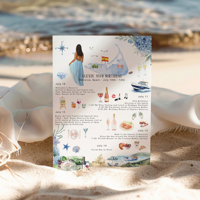 Birthday Helg Itinerary | Menorca Inbjudningar (Skapare uppladdad)