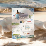 Birthday Helg Itinerary | South Frankrike Inbjudningar<br><div class="desc">Med det här elegant vattenfärgsruttkortet fångas charmen och sofistikeringen av en syd av Frankrike-födelsedagsfirandet. Designad för en snyggt 35e födelsedagspressning, den innehåller handmålade illustrationer av Fransk vin, kroissanter, shopping bag, lavender fält, lyxstrande klubbar och de ikoniska Étretat-klipporna. Varje dags verksamhet paras med vismisk grafik, vilket ge utformningen av en kursiv,...</div>