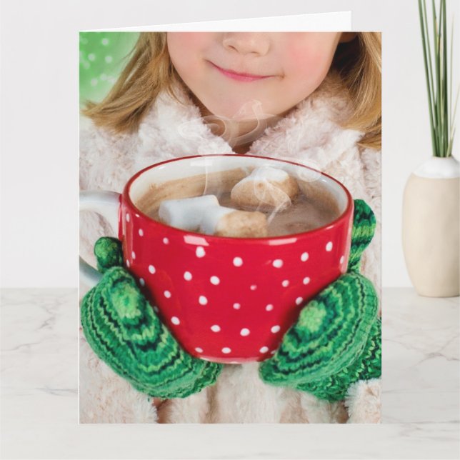 BIRTHDAY HETT CHOCOLATE WINTER LITTLE GIRL CARDS KORT (Framsida)