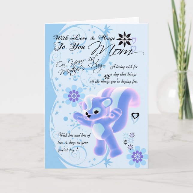 Birthday Hugs för Mamma, Mamma Birthday Card gulle Kort (Framsida)