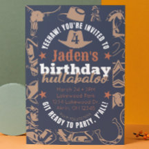 "Birthday Hullabaloo" Kid Cowboy Western Birthday