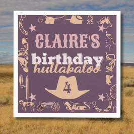 "Birthday Hullabaloo" Westerna Cowgirl Party Pappersservett