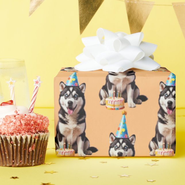 Birthday Husky Hund Presentpapper (Födelsedagsfest)