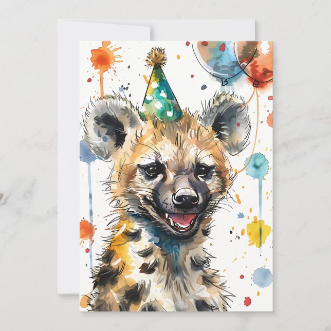 Birthday Hyena Inbjudningar (Framsida)
