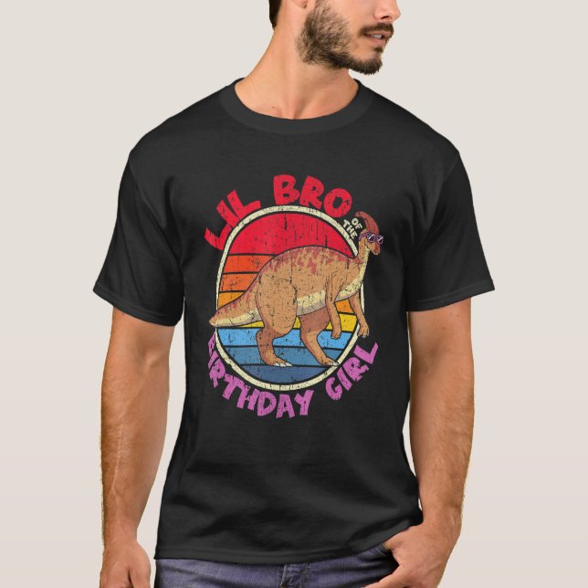 Birthday I Lil Bro I Parasaurolophus I Familj T Shirt (Framsida)
