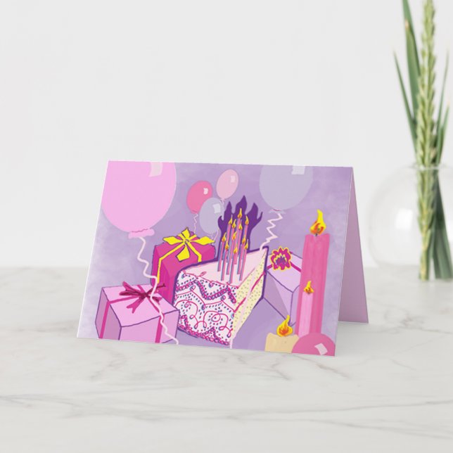 BIRTHDAY I PINKS-kort Kort (Framsida)