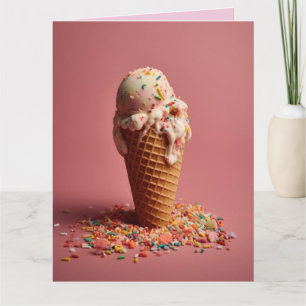 BIRTHDAY ICE CREAM CONE STOR GREETARD KORT
