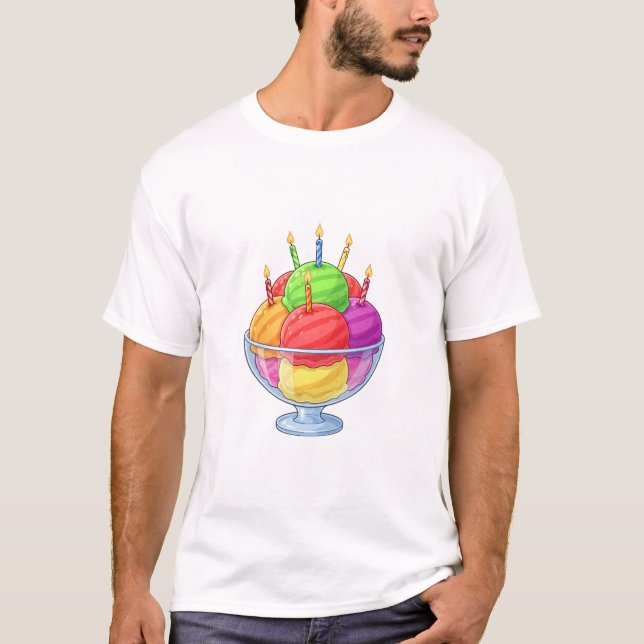 Birthday Ice Cream Sundae T Shirt (Framsida)